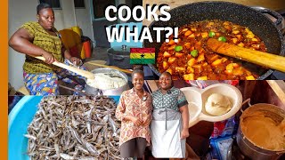 RUNNING A LOCAL RESTAURANT SELLING TRADITIONAL GHANAIAN FOOD | GHANAIAN CHOP BAR