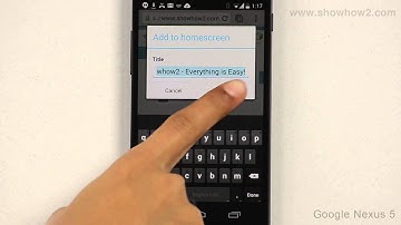 Google Nexus 5 - Add Webpage Shortcut To Homescreen