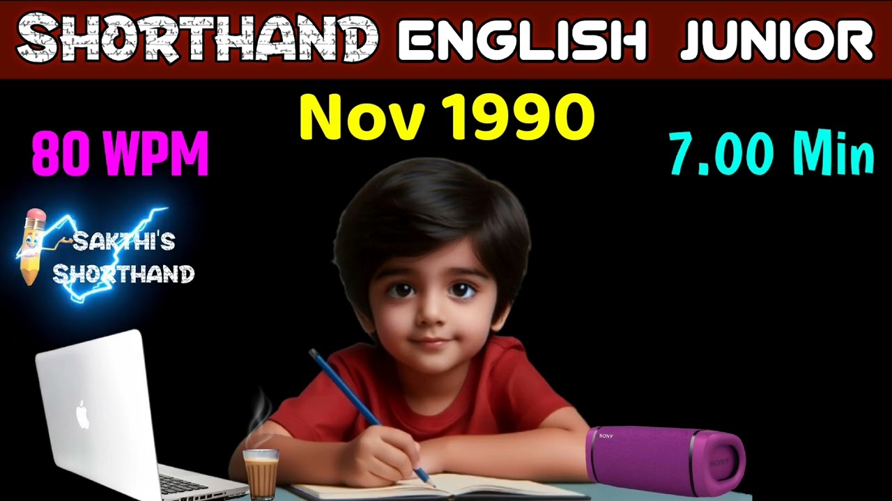 Shorthand English Junior Nov 1990 ✍️ 80 WPM ✏️ Book Speed