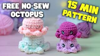 Crochet NO SEWING Octopus in 15 minutes! Easy, Fast, Free Amigurumi Pattern for beginners