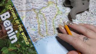 ASMR ~ Benin History & Geography ~ Soft Spoken Map Pointing Page Turning Book Sounds screenshot 1