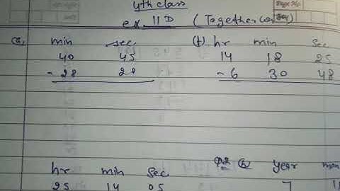 Measure of time ex 11D(4th class together with book)
