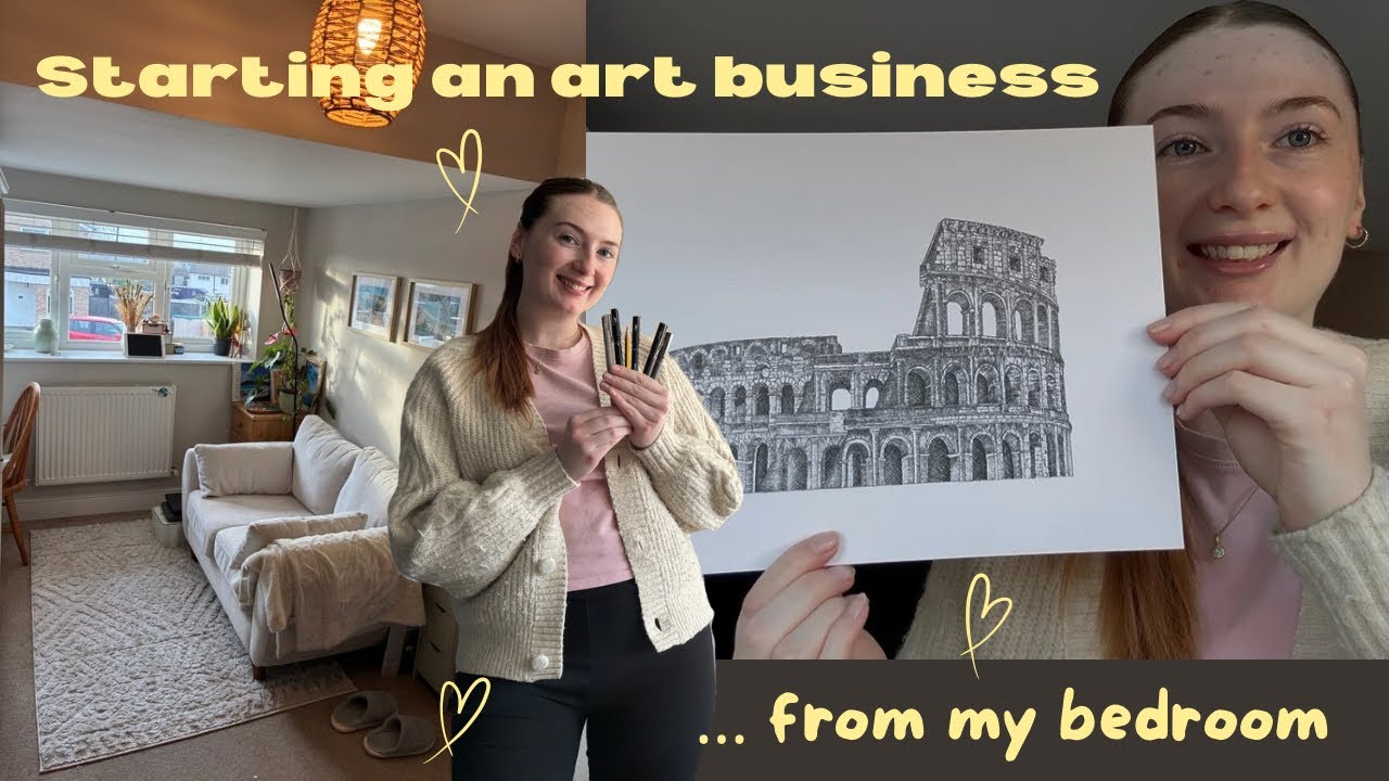 Starting my art business from my bedroom✨- episode 1- about me // 2026 small biz goals // work day✍🏻