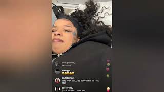 Chrisean Rock remove blue faces face tattoo on her face live stream chrisean Rock tattoo removal