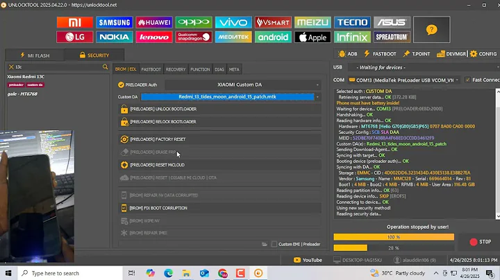 Redmi 13c 14c frp unlock tool Redmi 13C FRP Bypass 2025 / Unlock Tool - ONE Click Xiaomi Hyperos Frp