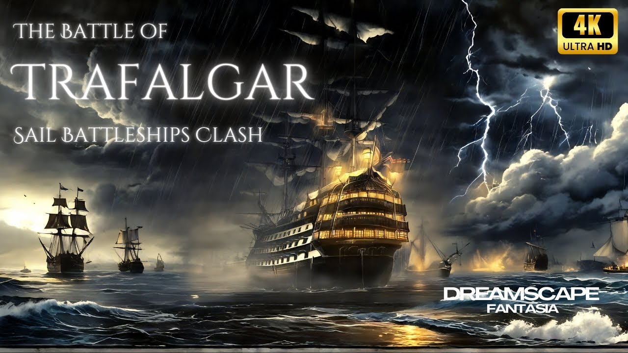 The Battle of Trafalgar: Sail Battleships Clash - A Visual Escape for Relaxation