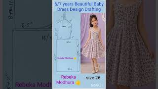 6/7 years beautiful baby dress Drafting size 26#shorts #youtubeshorts #baby dress #Rebeka Modhura 👍👍