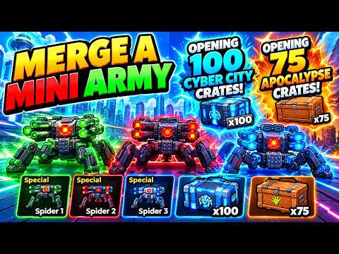 MERGE A MINI ARMY OPEING 100 CYBER CITY CRATES AND 75 APOCALYPSE CRATES!!!