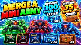 MERGE A MINI ARMY OPEING 100 CYBER CITY CRATES AND 75 APOCALYPSE CRATES!!! screenshot 5