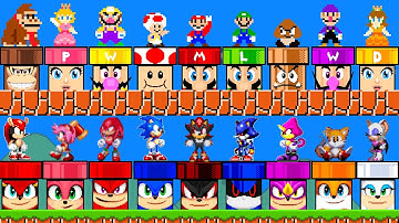 What if Super Mario had Custom Pipes All Mario vs Sonic Characters?
