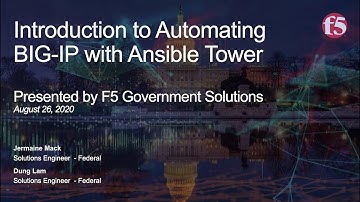 Wednesday Webinars: 2020-8-26 Automating BIGIP with Ansible Tower Intro