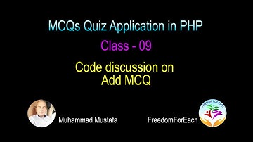 09 - MCQs Quiz PHP - Discussion on add MCQ