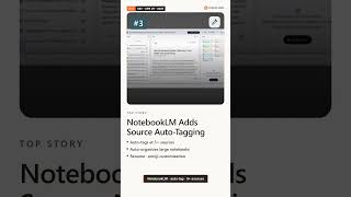 TOP #2 · NotebookLM Adds Source Auto-Tagging | Apr 25, 2026 (Sat) #Shorts