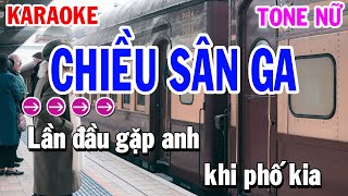 Karaoke Chiều Sân Ga - Tone Nữ ( Beat Mới 2023 ) | Huỳnh Lê