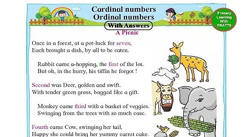 Cardinal and Ordinal Numbers (With Answers), Mathematics, Std 2, Maharashtra Board,