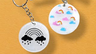 Rainbow cloud cute acrylic keychain | resin art | cricut | diy | tutorial | #video