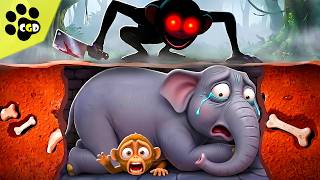 Baby Monkey Builds A Secret Bunker To Save Elephant - I Am Monkey