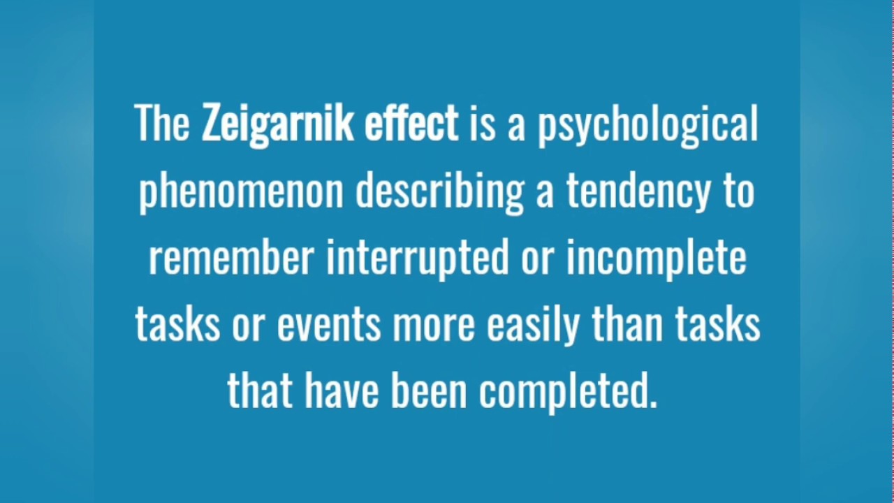 Zeigarnik Effect with example of restaurant.