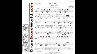 Drum Score - Twisted Sister - I Wanna Rock + Play-Along  (preview)