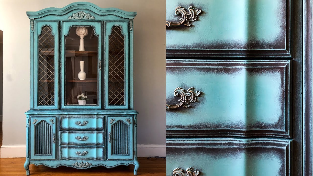 Diy China Cabinet Makeover W Annie, Images Of Chalk Painted China Cabinets