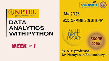DATA ANALYTICS WITH PYTHON  Week 1 Solution Answers 2025 (January) #nptel #swayam #iit
