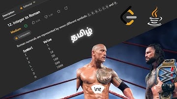 12. Integer to Roman || Explained || Tamil || LeetCode || Java