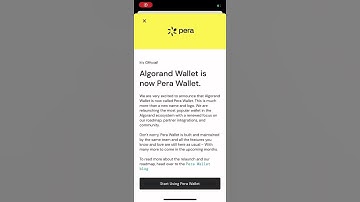 Algorand ALGO wallet is now Pera wallet #algorand #algo #wallet #crypto #altcoin #cryptonews #pera