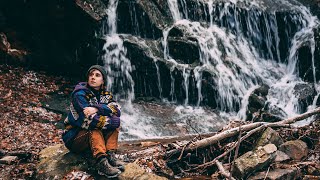 Wading in a Hidden Forest Waterfall - Vermont Winter Stories