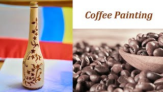 DIY Coffee Painting | Glass bottle Art | Art Activity | Coffee painting tutorial for beginners screenshot 5