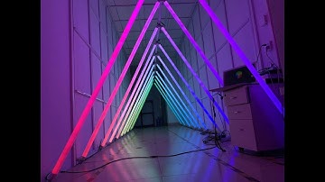 Aoshowled@ VisitArtist Triangle Tunnel Lighting 360 Pixel Tube Madmapper Control, WS2811, LED Pixels
