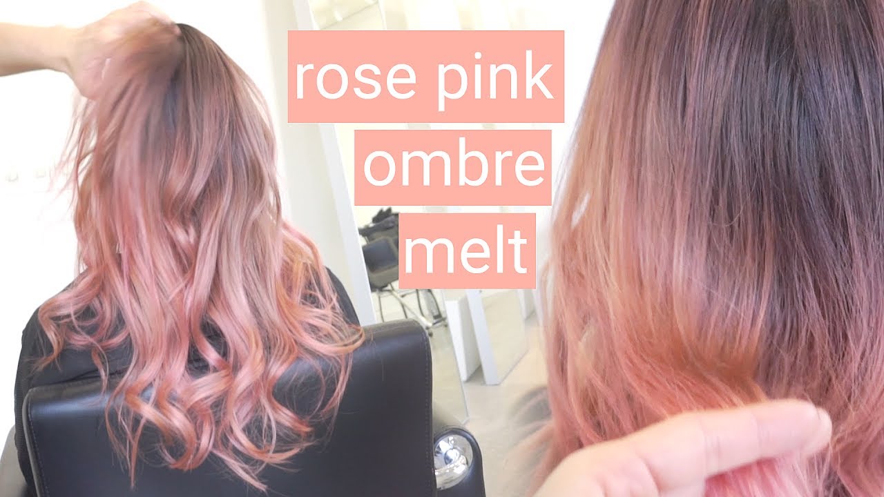 How We Colored Hair Into A Rose Pink Ombre Melt On Previously