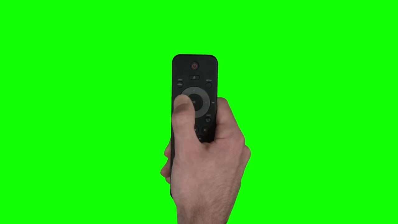AC / TV Remote Control Green Screen Free To Use Copyright Free 4K