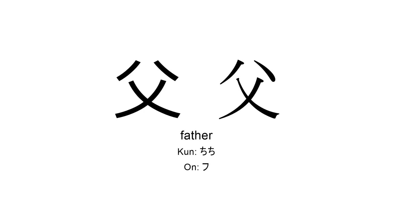 父 japanese kanji JLPT N5 (father)