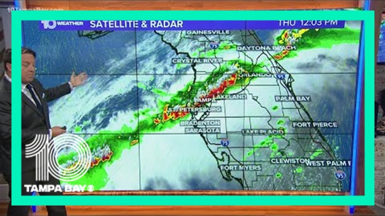 Strong to severe storms move across the Tampa Bay area - YouTube