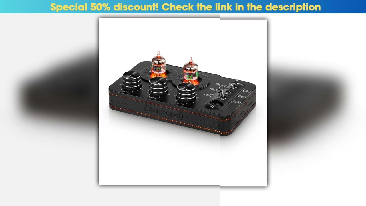 Ampapa A1 Mini JAN5654 Valve Tube Phono Stage Preamp Stereo Desktop Audio Preamp for