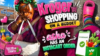KROGER SHOPPING ON A BUDGET + A’SHA HAD AN INSTACART ORDER 