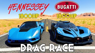 BUGATTI BOLIDE VS HENNESSEY VENOM F5 DRAG RACE | Assetto Corsa