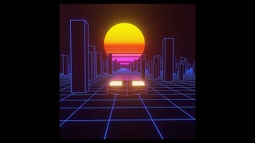 Blender 2.9 Synthwave Outrun Video Loop Timelapse