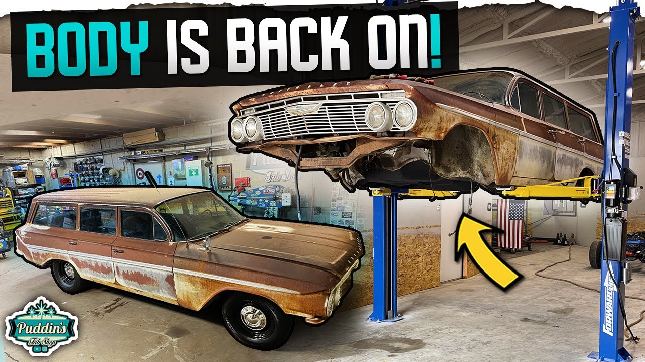 BODY Install, ENGINE Install, TRANSMISSION Install. 1961 Chevrolet ...