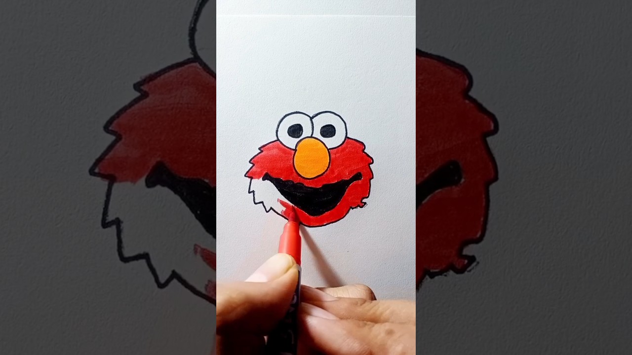 Elmo's face drawing easy 