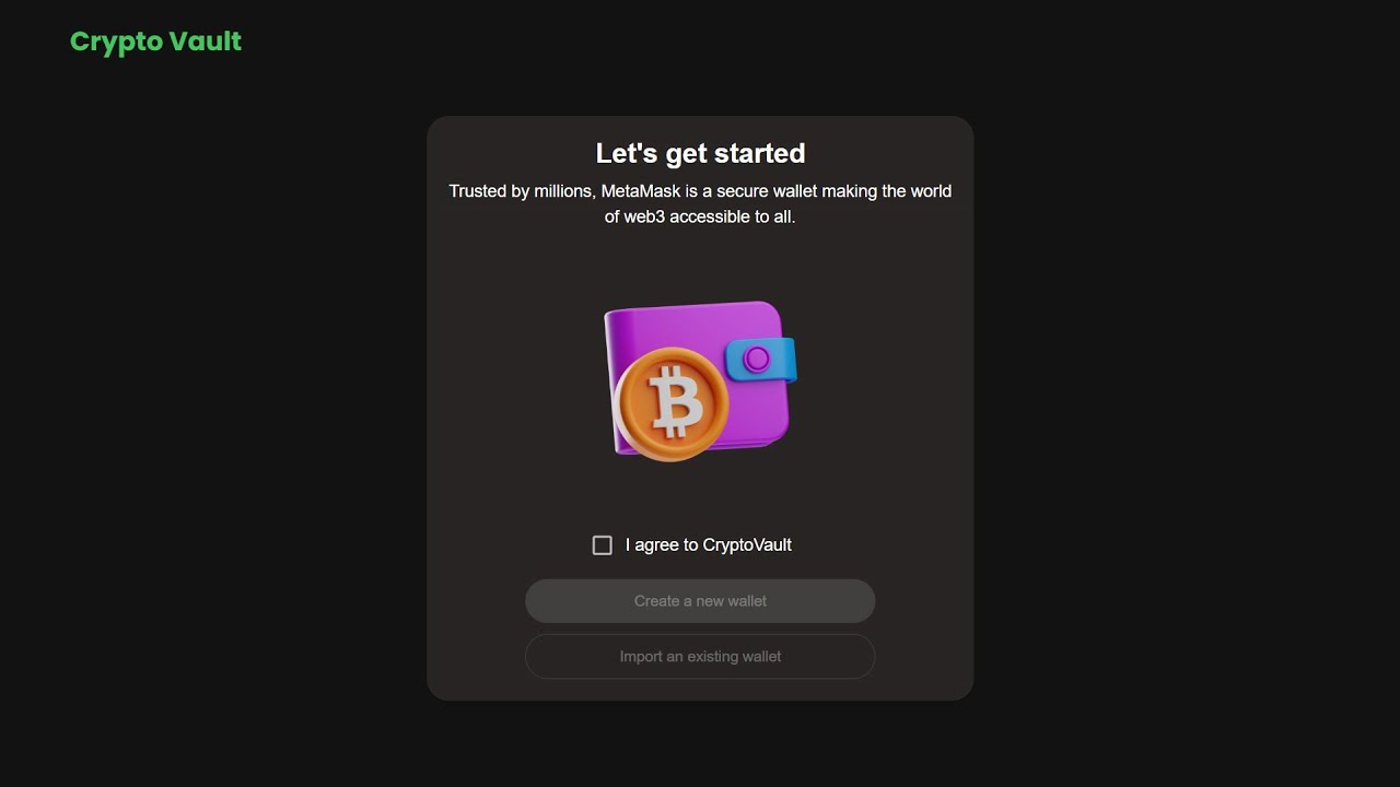 Metamask Clone: Web 3 project | Crypto Vault | Phantom | 