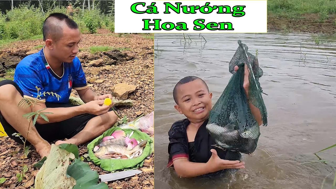 Bắt Cá Ngày Mưa Lũ - Và Món Cá Nướng Hoa Sen Cực Ngon