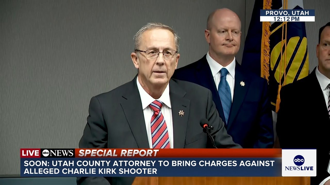 Utah County Attorney announces charges against alleged Charlie Kirk shooter: ABC NEWS SPECIAL REPORT