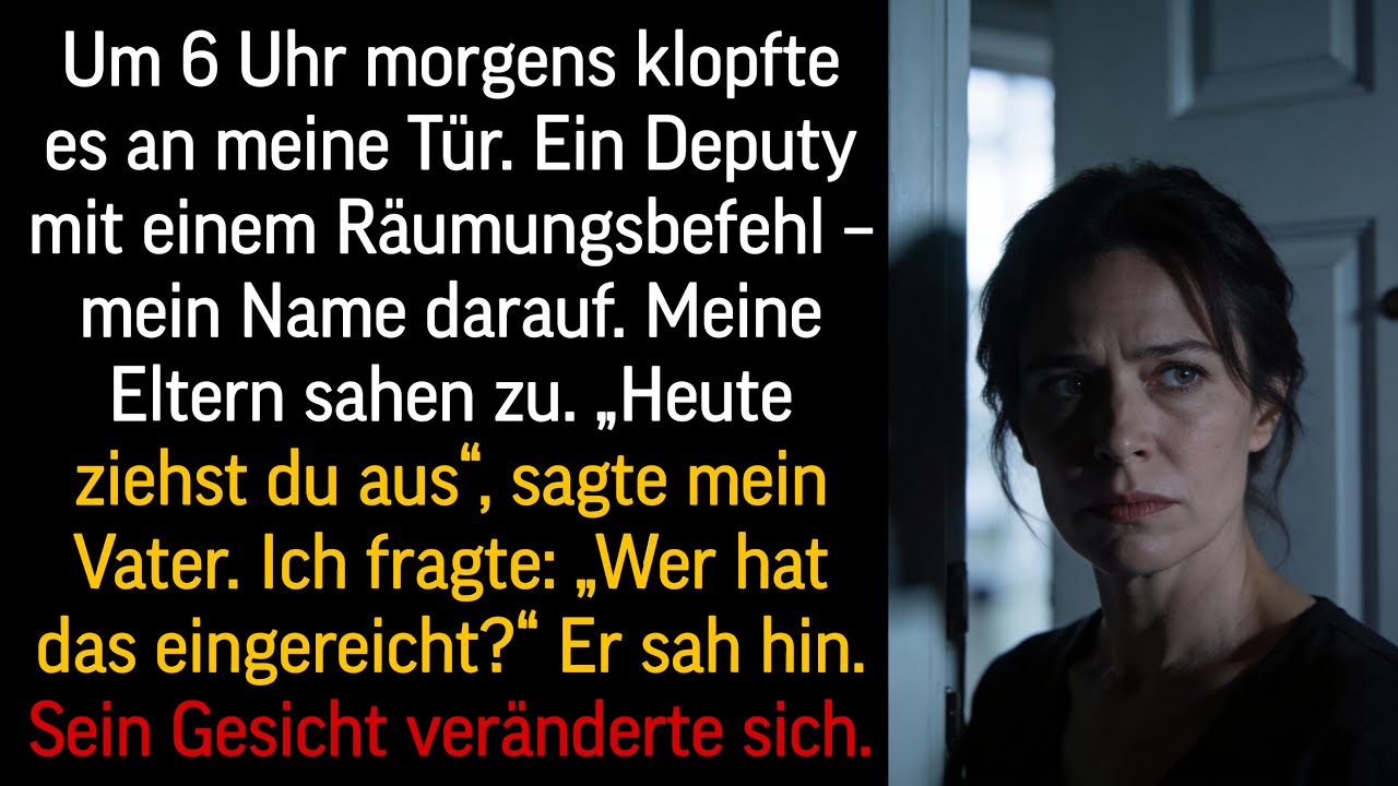 Um 6 Uhr kam ein Deputy mit Räumungsbefehl – meine Eltern hatten ihn heimlich beantragt…