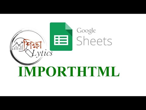 Web Scrape in Google Sheets: IMPORTHTML in Bengali