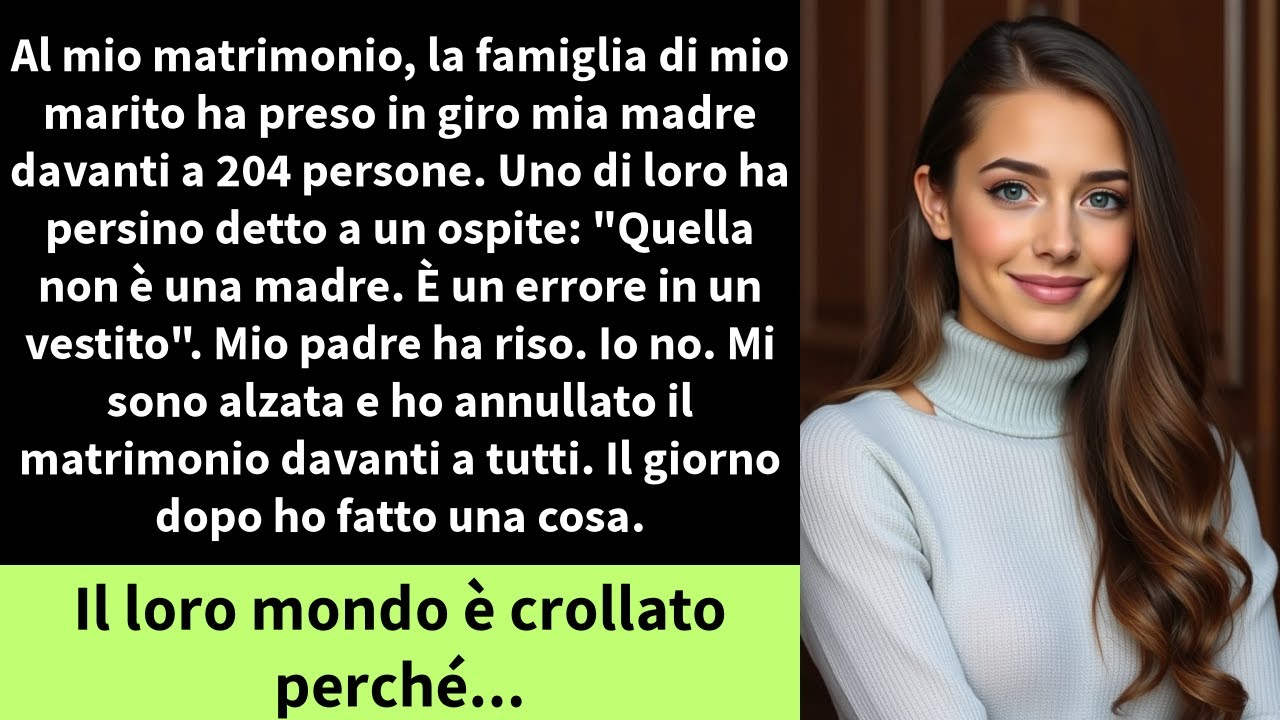 Al mio matrimonio, la famiglia di mio marito ha preso in giro mia madre davanti a 204 persone.
