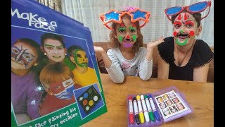 MAKYAJ CHALLENGE, YÜZ BOYAMA CHALLENGE Gözler kapalı en güzel makyajı kim yapacak