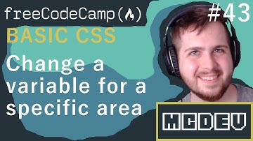 #43 Change a variable for a specific area | Basic CSS | Solution + Overview