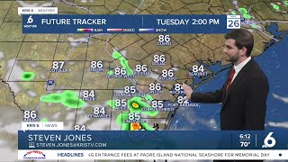 Partly cloudy for Memorial Day with more showers and storms on the way by midweek