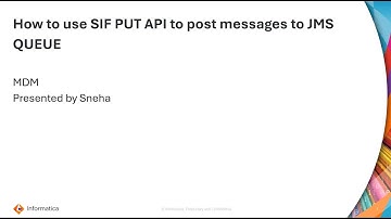 How to Use SIF PUT API to Post Messages to JMS QUEUE